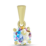 Pandantiv din Argint 925 Placat cu Aur ( 0.55 grame ) cu Moissanit de Gheață 0.75 Carate