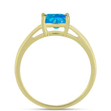Inel din Argint 925 Placat cu Aur ( 2.29 grame ) cu Opal Albastru Etiopian Paraiba 0.73 Carate