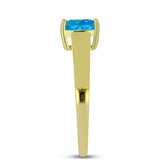 Inel din Argint 925 Placat cu Aur ( 2.29 grame ) cu Opal Albastru Etiopian Paraiba 0.73 Carate