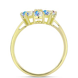 Inel din Argint 925 Placat cu Aur ( 2.91 grame ) cu Moissanit de Gheață și Topaz Alb 2.37 Carate
