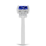 Inel din Argint 925 ( 2.72 grame ) cu Tanzanit și Topaz Alb 1.42 Carate