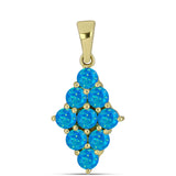 Pandantiv din Argint 925 Placat cu Aur ( 1.12 grame ) cu Opal Albastru Etiopian Paraiba 0.58 Carate