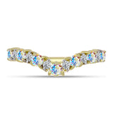 Inel din Argint 925 Placat cu Aur ( 2.25 grame ) cu Moissanit de Gheață și Topaz Alb 0.98 Carate