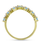 Inel din Argint 925 Placat cu Aur ( 2.25 grame ) cu Moissanit de Gheață și Topaz Alb 0.98 Carate