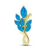 Broşă din Argint 925 Placat cu Aur ( 2.71 grame ) cu Opal Albastru Etiopian Paraiba 0.9 Carate