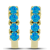 Cercei din Argint 925 Placat cu Aur ( 3.7 grame ) cu Opal Albastru Etiopian Paraiba 0.5 Carate