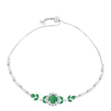 Brățară din Argint 925 ( 5.97 grame ) cu Smarald Brazilian și Topaz Alb 3.28 Carate