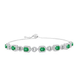Brățară din Argint 925 ( 9.02 grame ) cu Smarald Brazilian și Topaz Alb 4.44 Carate