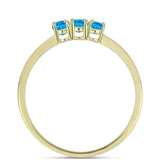 Inel din Argint 925 Placat cu Aur ( 1.56 grame ) cu Opal Albastru Etiopian Paraiba 0.46 Carate