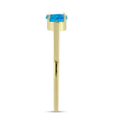 Inel din Argint 925 Placat cu Aur ( 1.56 grame ) cu Opal Albastru Etiopian Paraiba 0.46 Carate