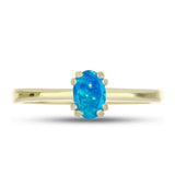 Inel din Argint 925 Placat cu Aur ( 1.73 grame ) cu Opal Albastru Etiopian Paraiba 0.26 Carate