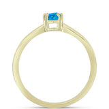 Inel din Argint 925 Placat cu Aur ( 1.73 grame ) cu Opal Albastru Etiopian Paraiba 0.26 Carate