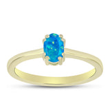 Inel din Argint 925 Placat cu Aur ( 1.73 grame ) cu Opal Albastru Etiopian Paraiba 0.26 Carate