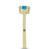Inel din Argint 925 Placat cu Aur ( 1.73 grame ) cu Opal Albastru Etiopian Paraiba 0.26 Carate