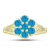 Inel din Argint 925 Placat cu Aur ( 3.13 grame ) cu Opal Albastru Etiopian Paraiba 0.45 Carate