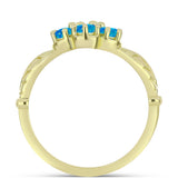 Inel din Argint 925 Placat cu Aur ( 3.13 grame ) cu Opal Albastru Etiopian Paraiba 0.45 Carate