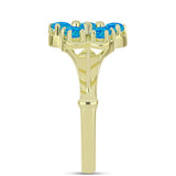 Inel din Argint 925 Placat cu Aur ( 3.13 grame ) cu Opal Albastru Etiopian Paraiba 0.45 Carate