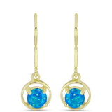 Cercei din Argint 925 Placat cu Aur ( 1.67 grame ) cu Opal Albastru Etiopian Paraiba 0.59 Carate