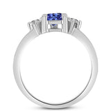 Inel din Argint 925 ( 2.02 grame ) cu Tanzanit și Topaz Alb 0.53 Carate