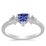 Inel din Argint 925 ( 2.02 grame ) cu Tanzanit și Topaz Alb 0.53 Carate