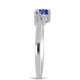 Inel din Argint 925 ( 2.02 grame ) cu Tanzanit și Topaz Alb 0.53 Carate