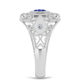 Inel din Argint 925 ( 4.03 grame ) cu Tanzanit și Topaz Alb 0.72 Carate