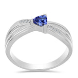 Inel din Argint 925 ( 3.2 grame ) cu Tanzanit și Topaz Alb 0.43 Carate