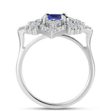 Inel din Argint 925 ( 3.7 grame ) cu Tanzanit și Topaz Alb 1.64 Carate