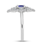 Inel din Argint 925 ( 3.7 grame ) cu Tanzanit și Topaz Alb 1.64 Carate
