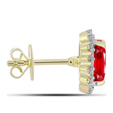 Cercei din Argint 925 Placat cu Aur ( 2.66 grame ) cu Agat Roșu și Topaz Alb 2.27 Carate