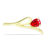 Broşă din Argint 925 Placat cu Aur ( 2.6 grame ) cu Agat Roșu 0.95 Carate