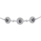 Brățară din Argint 925 ( 4.84 grame ) cu Topaz Mistic și Topaz Alb 2.16 Carate