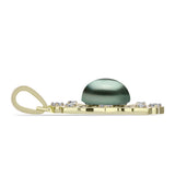Pandantiv din Argint 925 Placat cu Aur ( 2.94 grame ) cu Perlă De apă Dulce cu Efect "Verde Tahitian" și Topaz Alb 2.33 Carate
