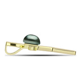 Cruce Pandantiv din Argint 925 Placat cu Aur ( 2.48 grame ) cu Perlă De apă Dulce cu Efect "Verde Tahitian" 2.16 Carate