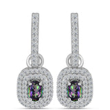 Cercei din Argint 925 ( 4.26 grame ) cu Topaz Mistic și Topaz Alb 1.58 Carate