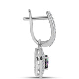 Cercei din Argint 925 ( 4.26 grame ) cu Topaz Mistic și Topaz Alb 1.58 Carate
