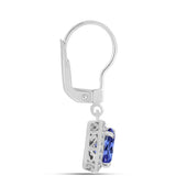 Cercei din Argint 925 ( 2.07 grame ) cu Tanzanit și Topaz Alb 1.76 Carate