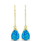 Cercei din Argint 925 Placat cu Aur ( 1.68 grame ) cu Opal Albastru Etiopian Paraiba 1.3 Carate