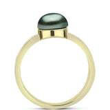 Inel din Argint 925 Placat cu Aur ( 3.51 grame ) cu Perlă De apă Dulce cu Efect "Verde Tahitian" 2.13 Carate