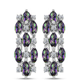 Cercei din Argint 925 ( 4.35 grame ) cu Topaz Mistic și Topaz Alb 1.87 Carate