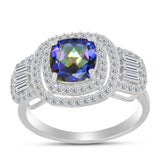Inel din Argint 925 ( 4.06 grame ) cu Topaz Mistic și Zircon Alb 3.18 Carate