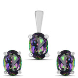 Set din Argint 925 ( 1.68 grame ) cu Topaz Mistic 2.12 Carate ( Cercei+Pandantiv )