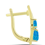 Cercei din Argint 925 Placat cu Aur ( 3.68 grame ) cu Opal Albastru Etiopian Paraiba 0.97 Carate