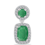 Pandantiv din Argint 925 ( 1.69 grame ) cu Smarald Brazilian și Topaz Alb 1.21 Carate