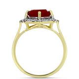 Inel din Argint 925 Placat cu Aur ( 3.13 grame ) cu Agat Roșu și Topaz Alb 2.6 Carate
