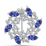 Broşă din Argint 925 ( 4.84 grame ) cu Tanzanit și Topaz Alb 3.4 Carate