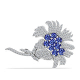 Broşă din Argint 925 ( 6.25 grame ) cu Tanzanit și Topaz Alb 2.33 Carate