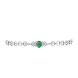 Brățară din Argint 925 ( 5.61 grame ) cu Smarald Brazilian și Topaz Alb 0.98 Carate