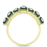 Inel din Argint 925 Placat cu Aur ( 2.95 grame ) cu Perlă De apă Dulce cu Efect "Verde Tahitian" 2.48 Carate
