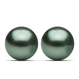 Cercei din Argint 925 Placat cu Aur ( 0.65 grame ) cu Perlă De apă Dulce cu Efect "Verde Tahitian" 4.3 Carate